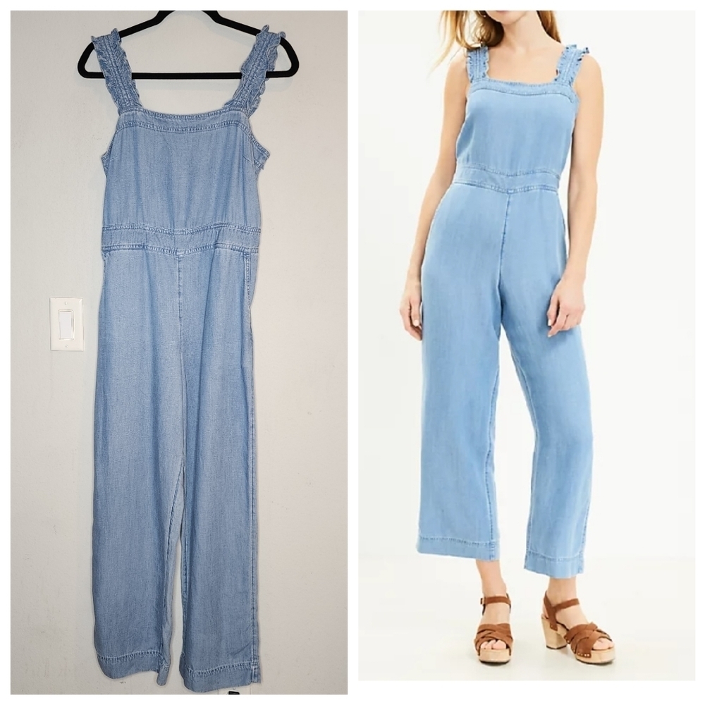 Loft Linen Lyocell Chambray Ruffle Strap Square N… - image 1